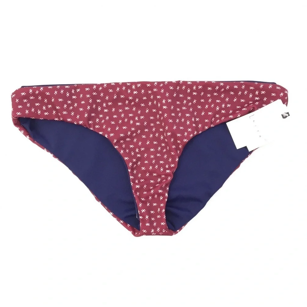 Leith Red Blue Reversible Hipster Bikini Bottoms S